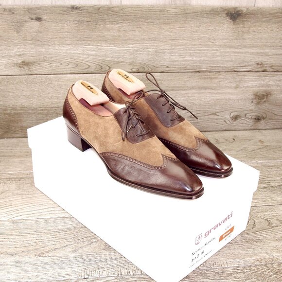* NEW * $650 GRAVATI Neiman Marcus Women's 10 M Brown Calf/Suede 4269 *new Trees - Picture 13 of 14
